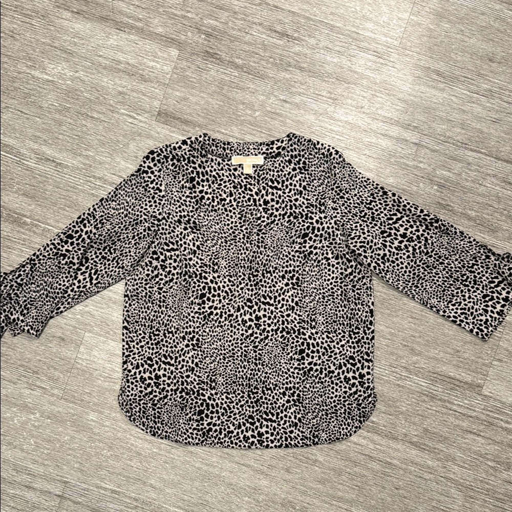 Michael Kors Black and White Animal Print Blouse
